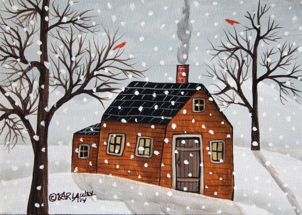 Домики в примитивной живописи