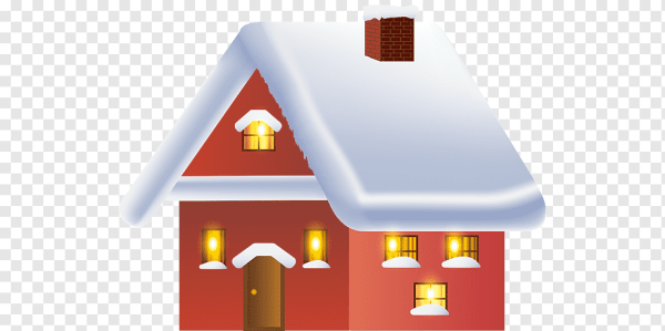 Заснеженный мультяшный домик