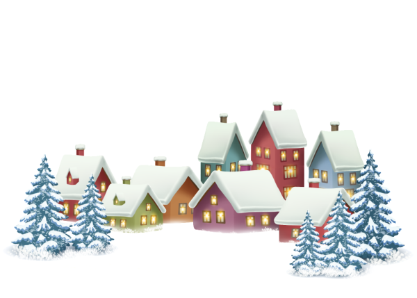 Новогодний домик на прозрачном фоне