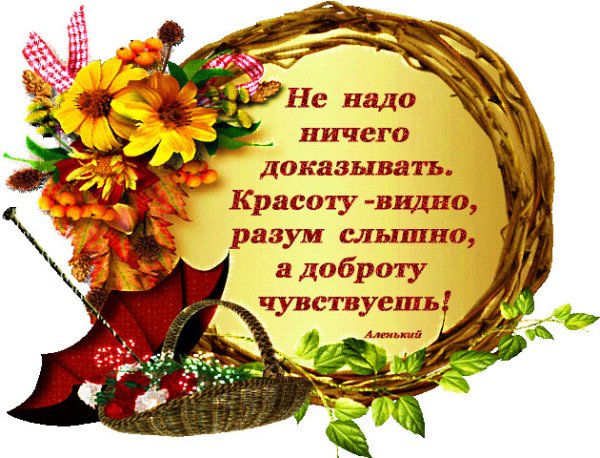 Не надо ничего доказывать доброту чувствуешь