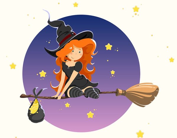 Маленькая ведьма на метле