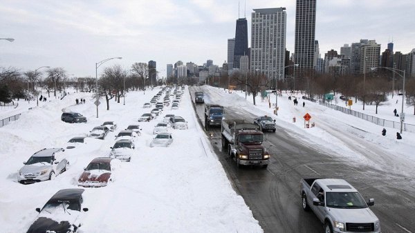 США снегопад Чикаго