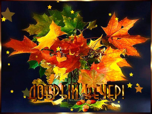 Открытки добрый вечер осенние