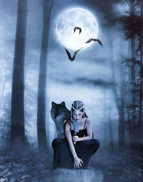 Волк Луна девушка
