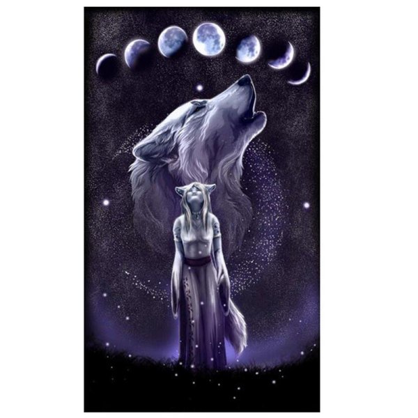 Алмазная мозаика волки при Луне