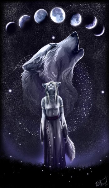 Волчица и девушка