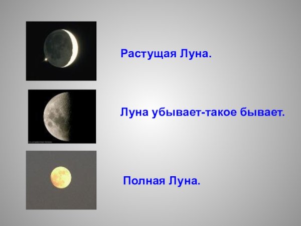 Растущая и убывающая Луна