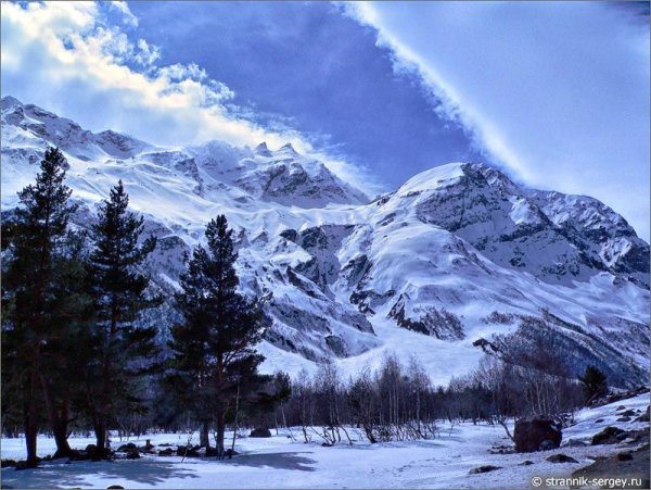 Баксанское ущелье зимой