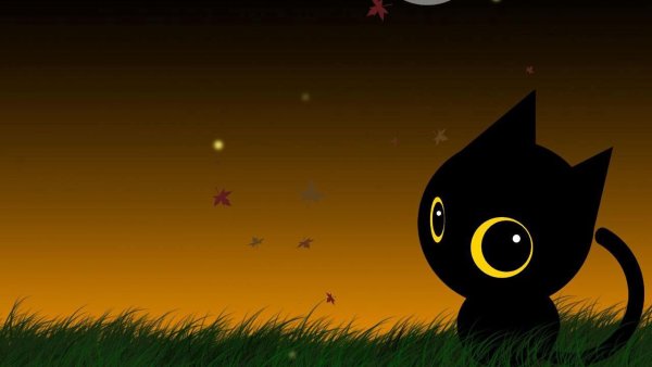 Черный кот мультяшный