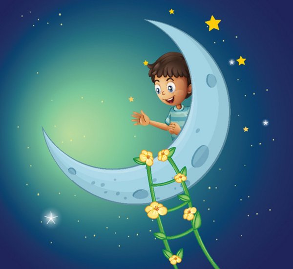 Мальчик на полумесяце