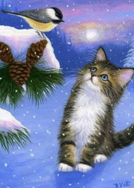 Волшебные зимние коты