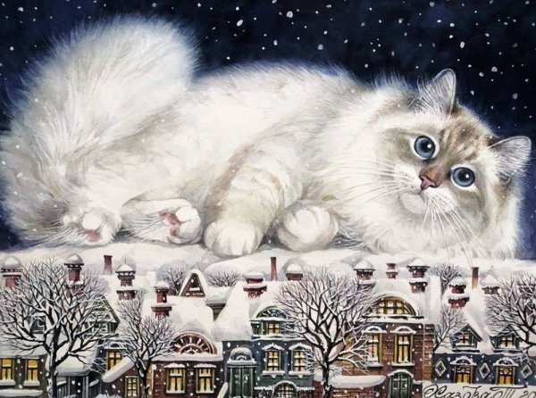 Татьяна Хазова художник снежные коты