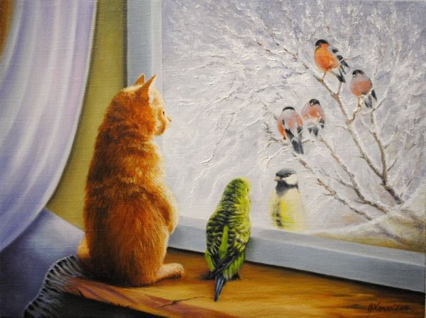 Художник Виктор хомяк коты