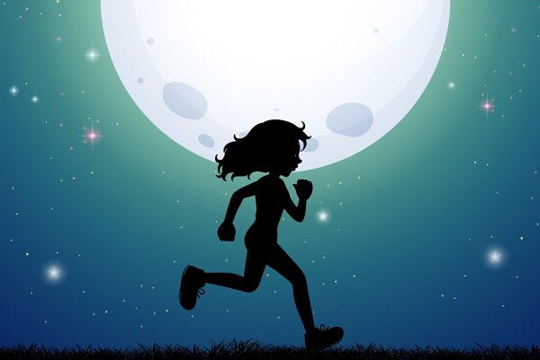Силуэт бегущей девочки