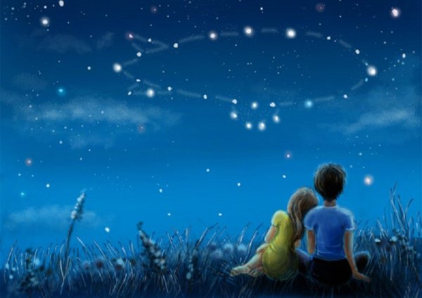 Девочка и звездное небо