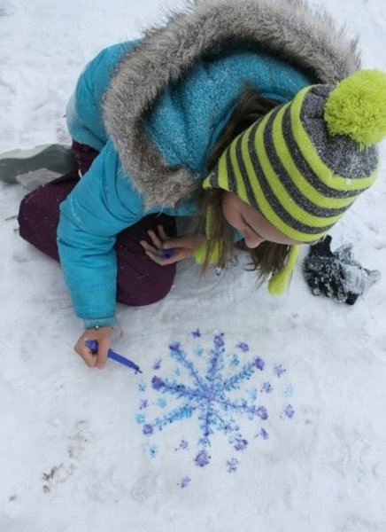 Рисование на снегу в детском саду