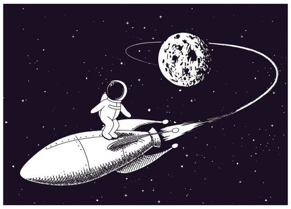 Ракета карандашом на Луне