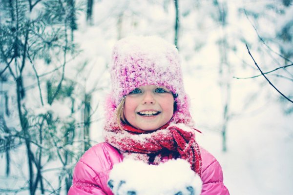 Дети морозной зимой