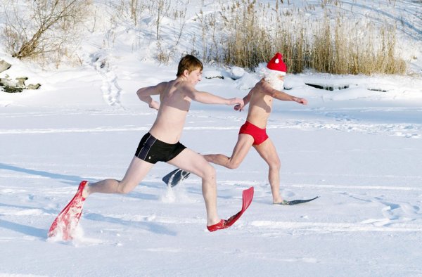 В ластах зимой