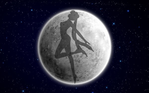 Sailor Moon на фоне Луны