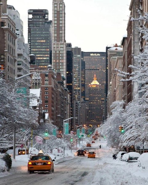 Парк Авеню зимой Нью Йорк