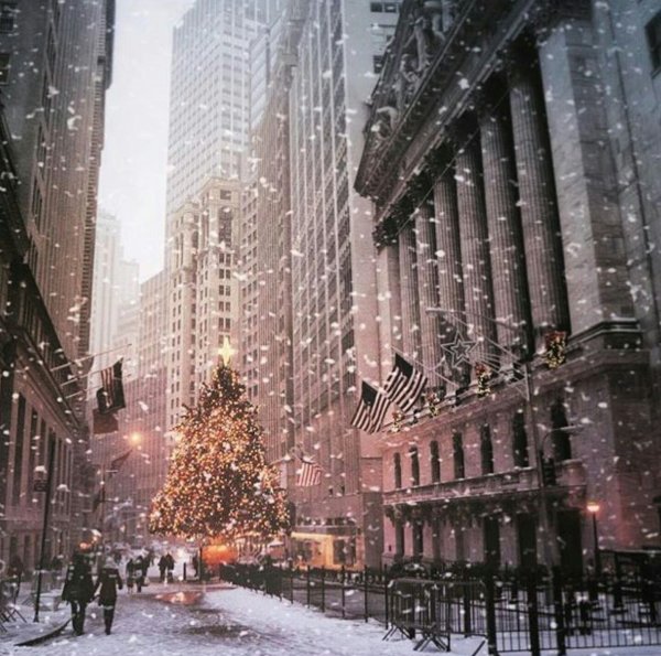 Нью-Йорк улица Бруклин зима