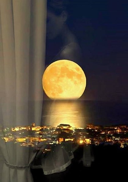 Ночь окно Луна