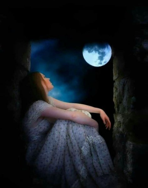 Ночь Луна девушка