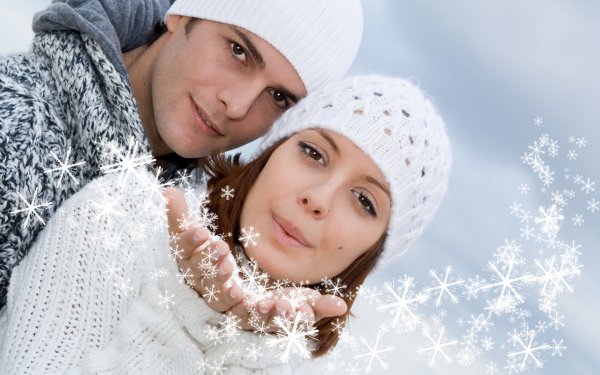 Мужчина и женщина зима