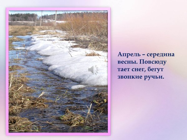 Весной тает снег и бегут ручьи