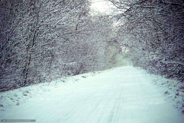 Снежная дорога для фотошопа