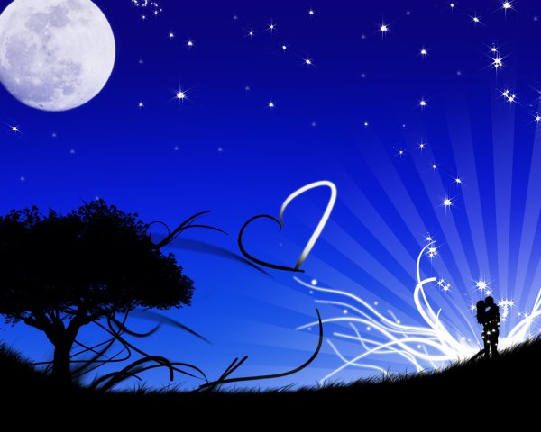 Луна и звёзды романтика