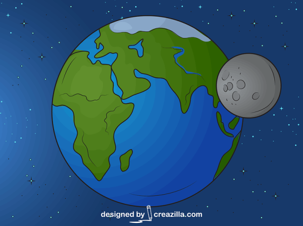 Земля и Луна вектор