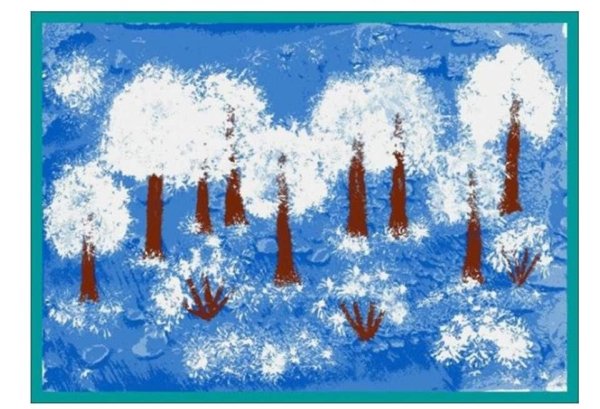 Зима в нетрадиционной технике рисования