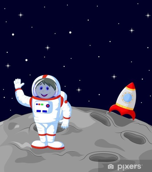 Космонавт на Луне для детей