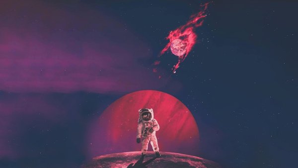 Розовый космонавт