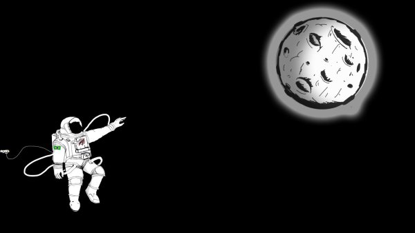 Космонавт на черном фоне