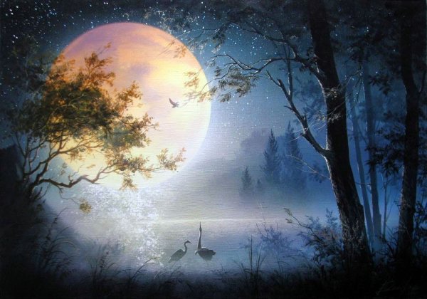 Виктор Юшкевич художник картины Лунная ночь