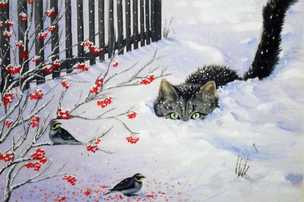 Мария Нечитайло художник зимняя охота