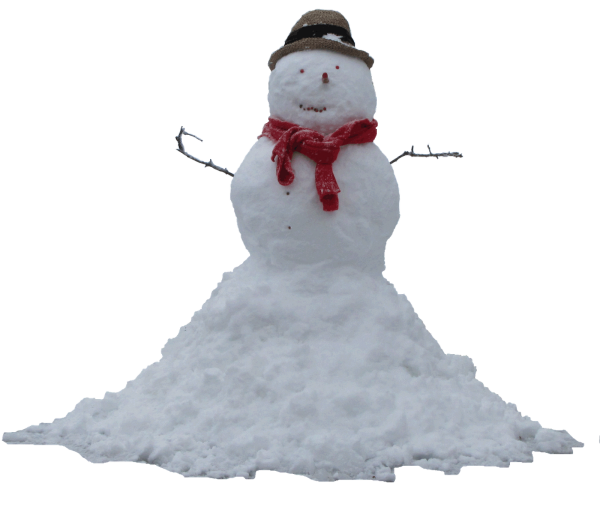 Снеговик на белом фоне