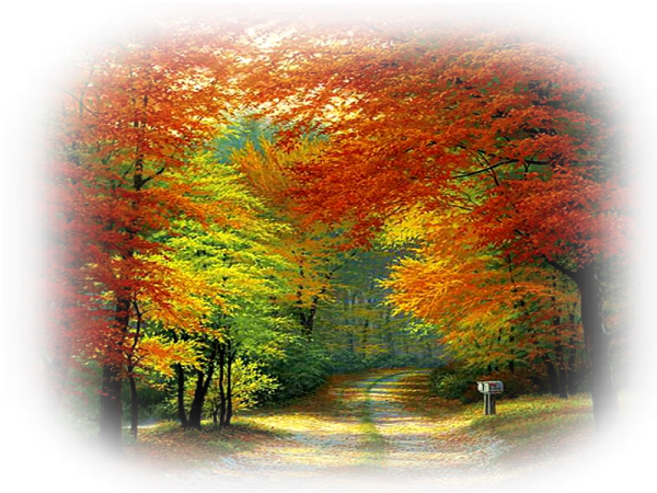 Осенний пейзаж на прозрачном фоне