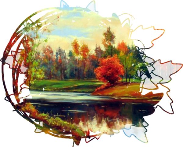 Пейзаж на прозрачном фоне