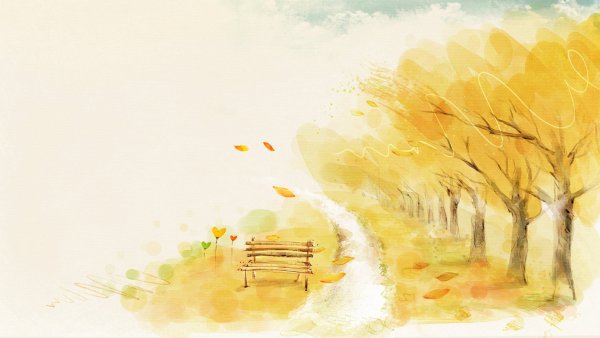 Осенний пейзаж фон акварель