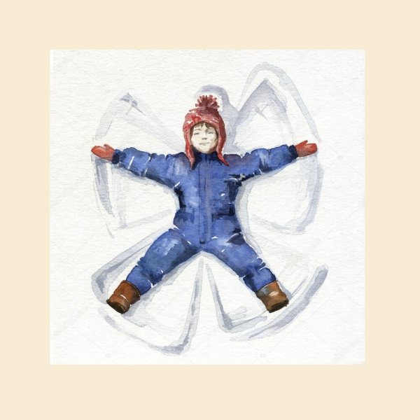 Снежный ангел акварель