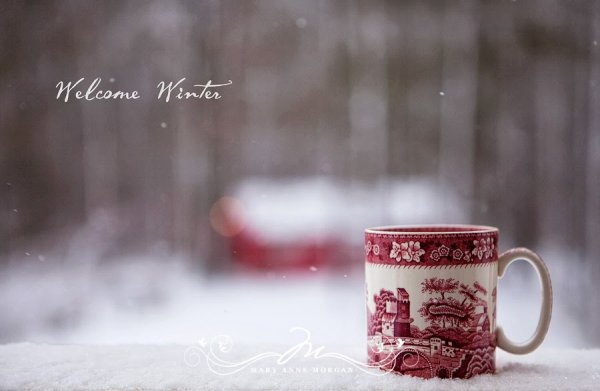 Кружка чая на снегу