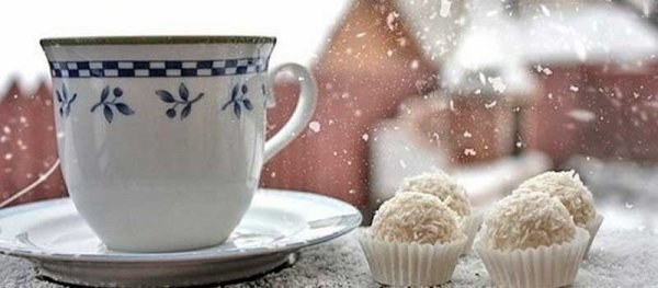 Доброе морозное утро с чаем
