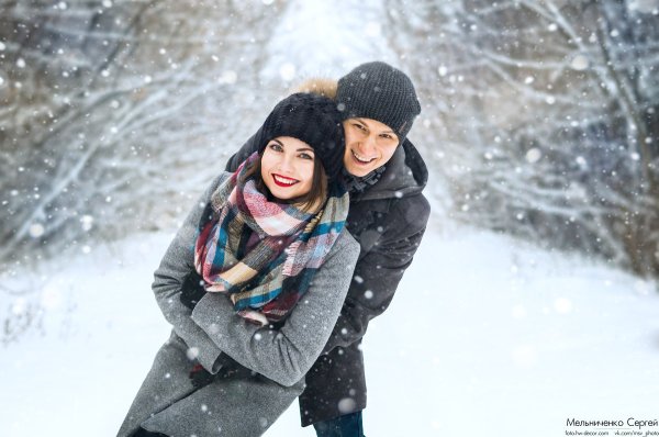 Фотосессия пар зимой