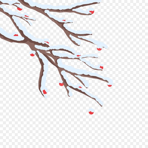 Ветка в снегу вектор