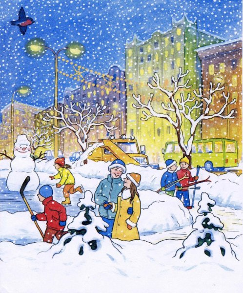 Зима рисунок