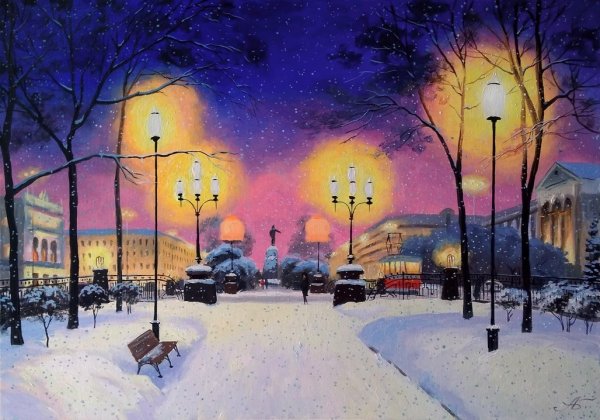 Художник Александр Болотов зима